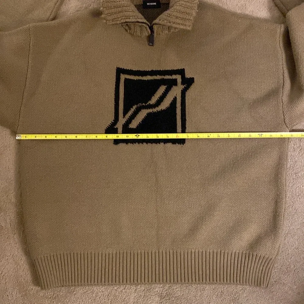 WE11DONE SQUARE LOGO PILE KNIT‎ JUMPER SWEATER